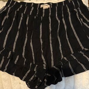 Zara Black and White Striped Shorts
